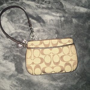 Brown coach wristlet